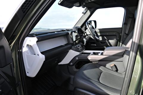 The 'office' has a sensible blend of screen-based and physical controls for a wide range of functions. Leather seats are 14-way adjustable, heated or cooled; steering wheel is heated.